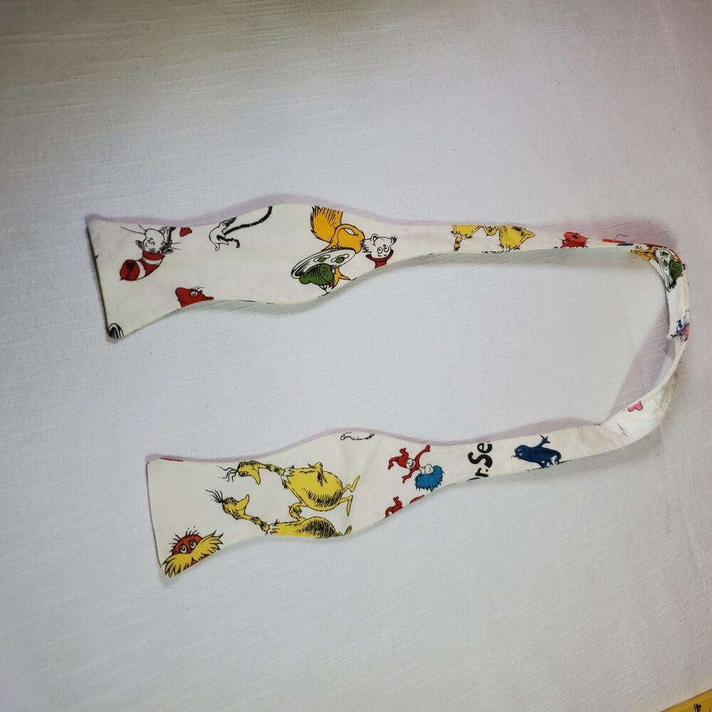 Dr Seuss Boys Bow Tie White Character Patterned Tuxedo Suit Dress Tie Bowtie